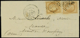 Lettre N° 37, 10c Siège + 10c Napoléon Lauré S/L, Affranchissement émissions Mixtes 6 Août 71 Fontainebleau Pour Ceaucé  - Sonstige & Ohne Zuordnung