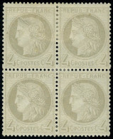 Neuf Avec Charnière N° 52, 4c Gris, Bloc De 4, Cl, Bon Centrage, T.B. - Sonstige & Ohne Zuordnung