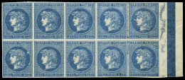 Neuf Sans Gomme Projet Gaiffe 1876, 10c Bleu, Bloc De 10, Bdf, T.B. Maury. - Autres & Non Classés