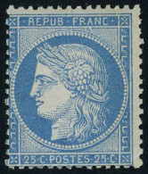 Neuf Avec Charnière N° 60B, 25c Bleu Type II, Cl, T.B. Rare - Otros & Sin Clasificación