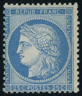 Neuf Avec Charnière N° 60B, 25c Bleu Type II, Cl, T.B. Rare - Autres & Non Classés