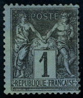 Neuf Avec Charnière N° 84, 1c Noir Sur Bleu De Prusse, T.B. Signé + Certificat Calves - Other & Unclassified
