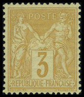 Neuf Sans Charnière N° 86, 3c Bistre S/jaune TB, Signé + Cert. DIENA - Andere & Zonder Classificatie