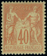 Neuf Avec Charnière N° 94, 40c Rouge Orange, Cl, T.B. - Autres & Non Classés