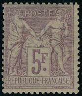 Neuf Sans Charnière N° 95a, 5F Lilas Rose S/pâle, TB, Signé Calves - Autres & Non Classés