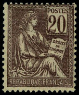 Neuf Sans Charnière N° 113, 20c Brun-lilas, TB - Autres & Non Classés