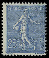 Neuf Sans Charnière N° 132a, 25c Bleu Foncé, Semeuse Lignée, T.B. - Autres & Non Classés
