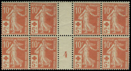 Neuf Sans Charnière N° 147, 10+5 Croix-Rouge En Bloc De 8 Millésime 4, TB - Other & Unclassified