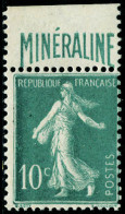 Neuf Avec Charnière N° 188A, 10c Minéraline, Bandelette Supérieure, Ch Sur Bandelette, T.B. - Otros & Sin Clasificación