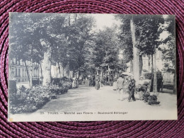 Tours , Marché Aux Fleurs , Boulevard Béranger , Cachet Militaire - Tours