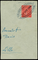 Oblitéré N° 1. Chambre De Commerce De Valenciennes, Sur Grand Fragment (moitié Droite D'enveloppe) Obl. 21 Oct. 1914. T. - Otros & Sin Clasificación