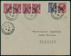 Lettre Poche De Saint-Nazaire. T.P. N°406 (bande De 4), N°519 Et 548, Tous Surchargés Libération, S/Lettre. CàD La Baule - Sonstige & Ohne Zuordnung