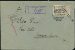 Lettre N° 13, 50c Merson Sur Lettre Recommandée Du 6.5.1917, Cachet De Censure Serbe, Pour Genève, TB - Otros & Sin Clasificación