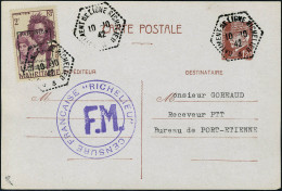 Lettre N° 4/5, 2f Et 3f Mauritanie Surchargés Richelieu Sur 2 EP Type Pétain à 1f20 Càd Bâtiment De Ligne Richelieu 10.1 - Other & Unclassified