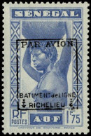 Neuf Avec Charnière N° 6/7, La Paire Sénégal Surchargée BATIMENT De LIGNE RICHELIEU, C.L, TB, Signé - Sonstige & Ohne Zuordnung