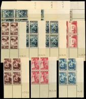 Neuf Sans Charnière 29 Blocs De 4, Coins Datés Différents 1936/8, TB - Photo WEB - Sonstige & Ohne Zuordnung