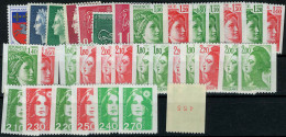 Neuf Sans Charnière Collection De 35 Timbres Différents Avec N° Rouge, Entre N°1510 Et 2100, TB - Photo WEB - Autres & Non Classés