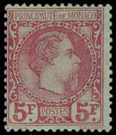 Neuf Avec Charnière N° 10a,5F CHARLES III Carmin Vif S/vert, SUP, Certificat - Autres & Non Classés