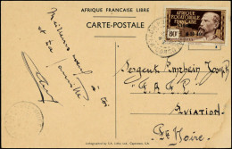 Lettre N° 140Aa, 80c Surchargé Sans Le Chiffre 2 à 24, OBL S/carte, Pour La France, TB - Otros & Sin Clasificación