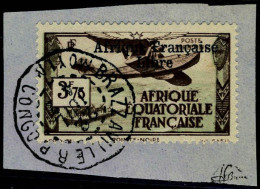 Fragment N° 16, 3f75 Afrique Française Libre,  Sur Petit Frgt T.B. Signé JF Brun - Autres & Non Classés