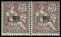 Neuf Sans Charnière N° 41aa, 8 S/20c Les 2 Types De 8 En Paire Se Tenant, TB - Andere & Zonder Classificatie