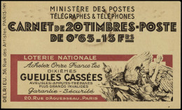 Neuf Sans Charnière N° C137b, Carnet De 20 Ex. Ecole Universelle, TB - Andere & Zonder Classificatie