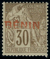 Neuf Sans Charnière N° 9A, 30c Brun Surcharge Rouge Type IV, Non-émis, TB - Autres & Non Classés