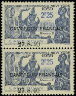 Neuf Sans Charnière N° 206b/207b, Expo New-York 1939 Surchargés CAMEROUN FRANCAIS, Paires Dont 1 Ex. Variété 4 Fermé, TB - Sonstige & Ohne Zuordnung