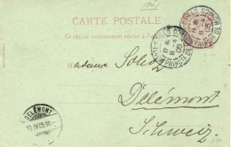 Monaco To Switzerland / Schweiz 1905 Postal Card Michel P9 - Briefe U. Dokumente