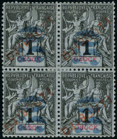 Neuf Avec Charnière N° 3, 50 S/1c Noir S/azuré, Bloc De 4, C.L, TB, Rare, Signé Calves - Sonstige & Ohne Zuordnung