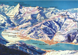 KAPRUN, ZELL AM SEE, SALZBURG, LAKE, SKI RESORT, MOUNTAIN, MAP, AUSTRIA, POSTCARD - Kaprun