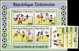 Neuf Sans Charnière N° 682J/M, Série Coupe Du Monde FOOTBALL 1990 Non émise + Bloc Non émis, Michel A1063/1063D + Bloc A - Autres & Non Classés