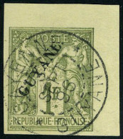 Oblitéré N° 13+15, 40c + 1F Coin De Feuille, SUP - Autres & Non Classés