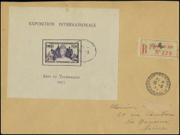 Lettre N° 1, Le Bloc Expo 37 S/LR Pour La France 16/5/39, TB - Autres & Non Classés