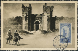 Lettre N° 106, 25c Porte De Chella Héliogravée S/CP Maxim. Càd Rabat 11.10.28 Pour Alger, TB - Sonstige & Ohne Zuordnung