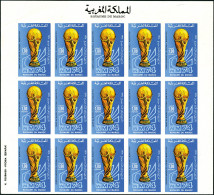 Neuf Sans Charnière N° 710, 1d Bleu, Coupe Du Monde De Football, Bloc De 15 Non-dentelé, TB - Other & Unclassified