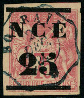 Oblitéré N° 5, 25 S/75c Rose, Obl. Bourail Type F, Superbe - Other & Unclassified