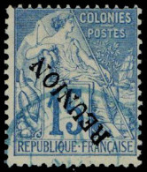 Oblitéré N° 22A, 15c Bleu, Surcharge Renversée, TB - Other & Unclassified