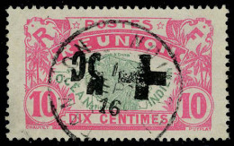 Oblitéré N° 80a, 10 + 5c Croix Rouge En Noir Surcharge Renversée T.B. - Other & Unclassified