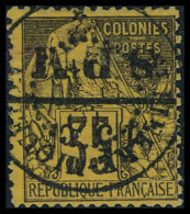 Oblitéré N° 15a, 15c S/35 Violet Noir S/orange, Surch. Renversée, TB, Signé Calves - Autres & Non Classés