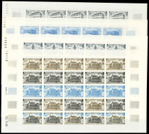 Neuf Sans Charnière N° 387/90, La Série Monuments,  Feuilles De 25 ND, Essais De Couleur TB Maury 396/99 - Andere & Zonder Classificatie