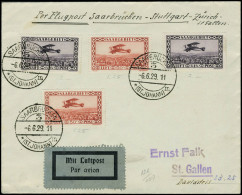 Lettre N° 1/2, Les 2 Valeurs X 2 S/L 1ère Val. Sarrebruck, Stuttgart, Zurich St Gall, TB - Other & Unclassified