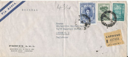 Argentina Registered Air Mail Cover Sent Express To England 21-6-1956 - Cartas & Documentos