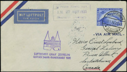 Lettre N° 38/9, Sur L Zeppelin, Cachet  Illustré Luftschiff Graf Zeppelin Ostsee Jahr - Rundfahrt 1931, Cad Friedrichsha - Otros & Sin Clasificación