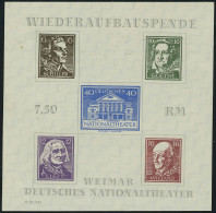 Neuf Sans Charnière N° 3 + 3a, Les 2 Blocs Théâtre De Weimar T.B. (BF 3 émis Nsg) T.B. - Andere & Zonder Classificatie