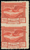 Neuf Sans Charnière N° 27A, 20c Express Paire Verticale Non-dentelé Horizontal Entre Les 2 Timbres, TB - Autres & Non Classés