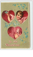 N°600 - Carte Gaufrée - To My Valentine - Angelot - Valentine's Day