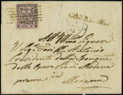 Lettre N° 2Ab, 10c Rose, Variété 10 CENE Sur L, Sassone 9e : 16250 € Piéce Rare Et Superbe Signé Calves - Other & Unclassified