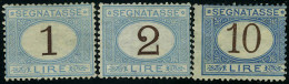 Neuf Avec Charnière N° 12+14+18, 1, 2 Et 10L., Bleu Et Carmin, TB, Signé DIENA - Sonstige & Ohne Zuordnung