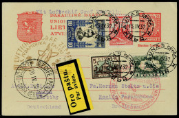 Lettre Zeppelin 3 SAF 1932, EP Avec Complément D'affranchissement, Càd Kaunas 15.IV 32, Cachet Illustré Berlin - Friedri - Otros & Sin Clasificación